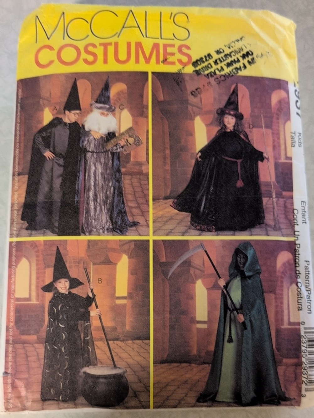 Kids Black Witch/Wizard Costume Pattern